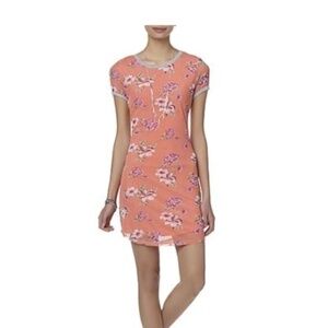 New Peach Colored Floral T-Shirt Dress Small